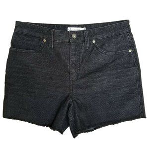 Carve Designs Cut Off Raw Hem Shorts Women's Size 6 Black Ribbed Stretch Denim